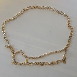 Gold Chain Belt with Leaf Charms